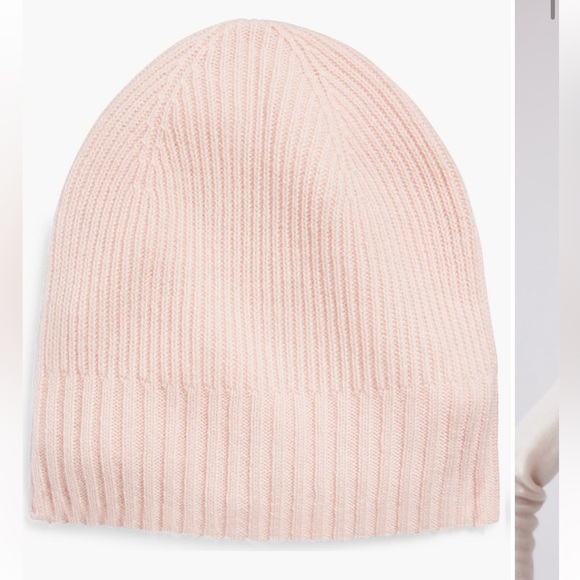 Nordstrom Cashmere Beanie Pink New gorgeous 100% cashmere hat for winter - Picture 1 of 2